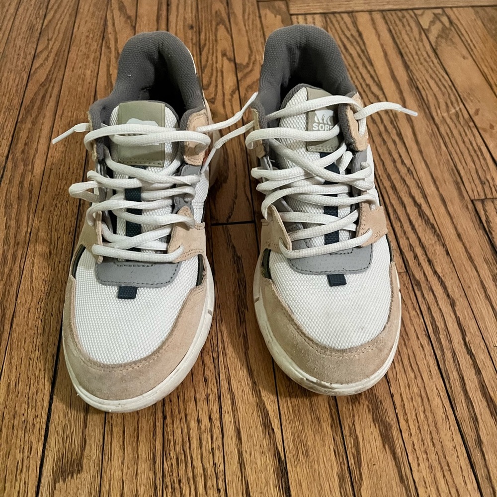 Sorel White and Tan Women's Sneakers waterproof